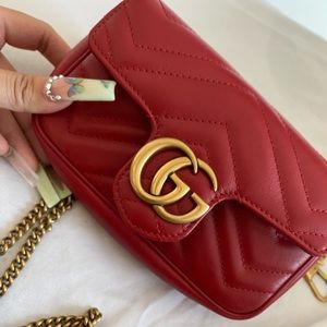 SOLD | Super mini Gucci marmont red authentic